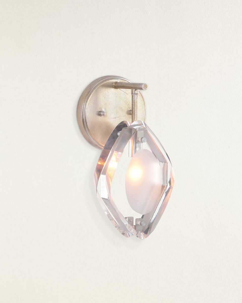 Faceted Glass Single-Light Wall Sconce